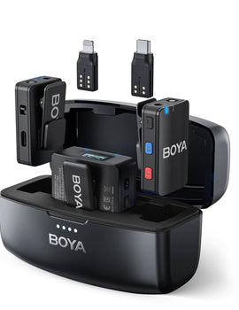 MIC All-in-One Wireless Lavalier Microphone for iPhone Android DSLR Cameras Gaming Live Streaming Vlog Video Recording