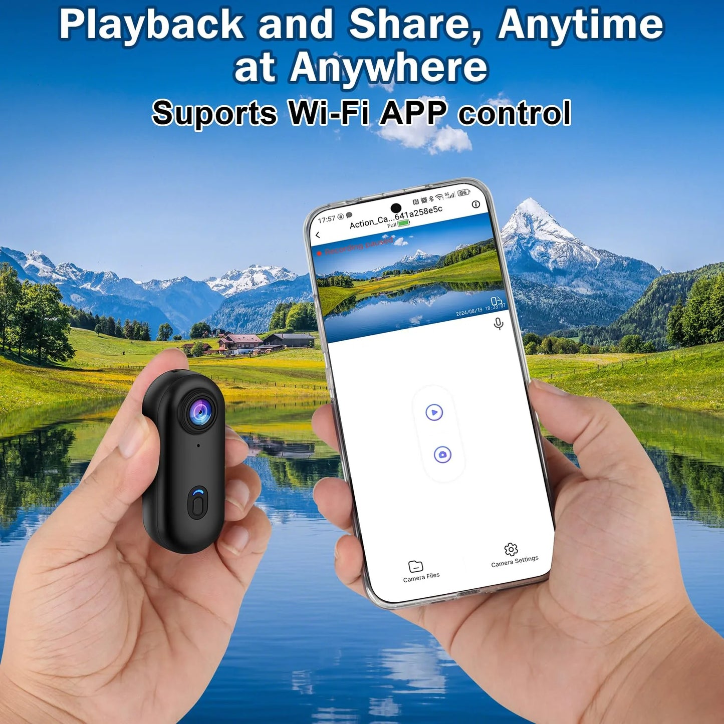 Mini 4K Wearable Action Camera with WiFi and Waterproof Housing