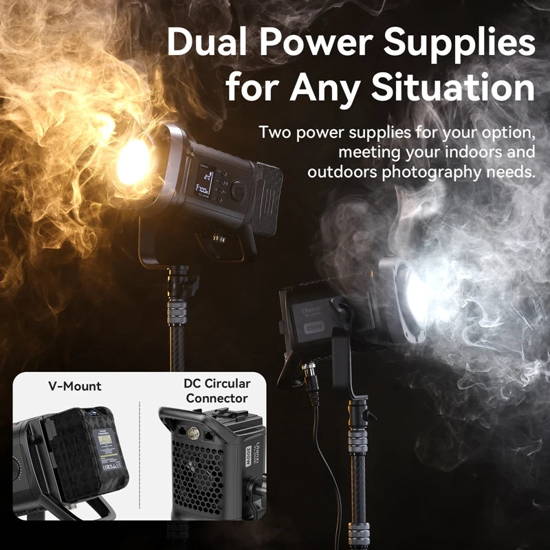 200W Bi-Color LED Video Light – Dimmable, Wireless APP Control, Continuous Studio & Photography Lighting