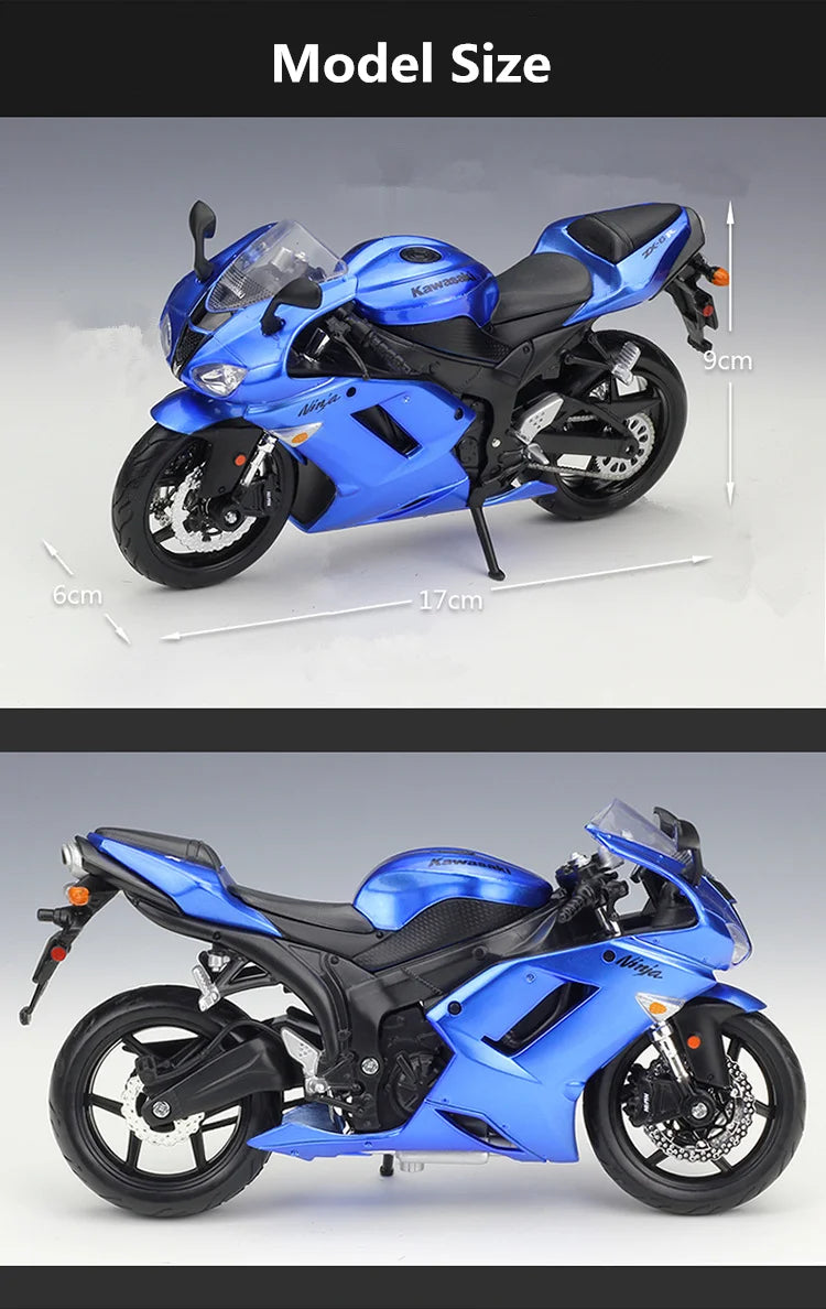 Diecast Kawasaki Ninja ZX6R Racing Motorcycle Model 1 to 12 Scale