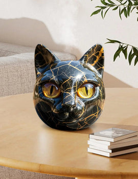 Cat Sculpture Elegant Black Cat Figurines Art Sculpture Resin Desk Decor Art Piece For Men Women Animal Lovers Housewarming