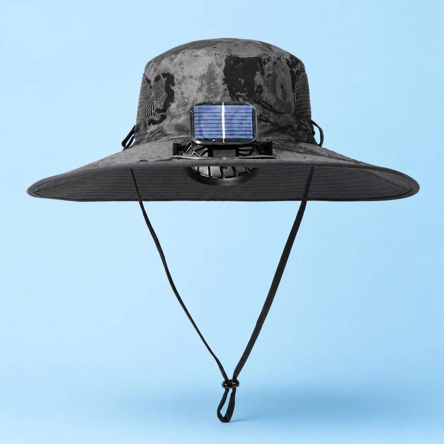 Wide Brim Solar Fan Sun Hat With Dual Fans