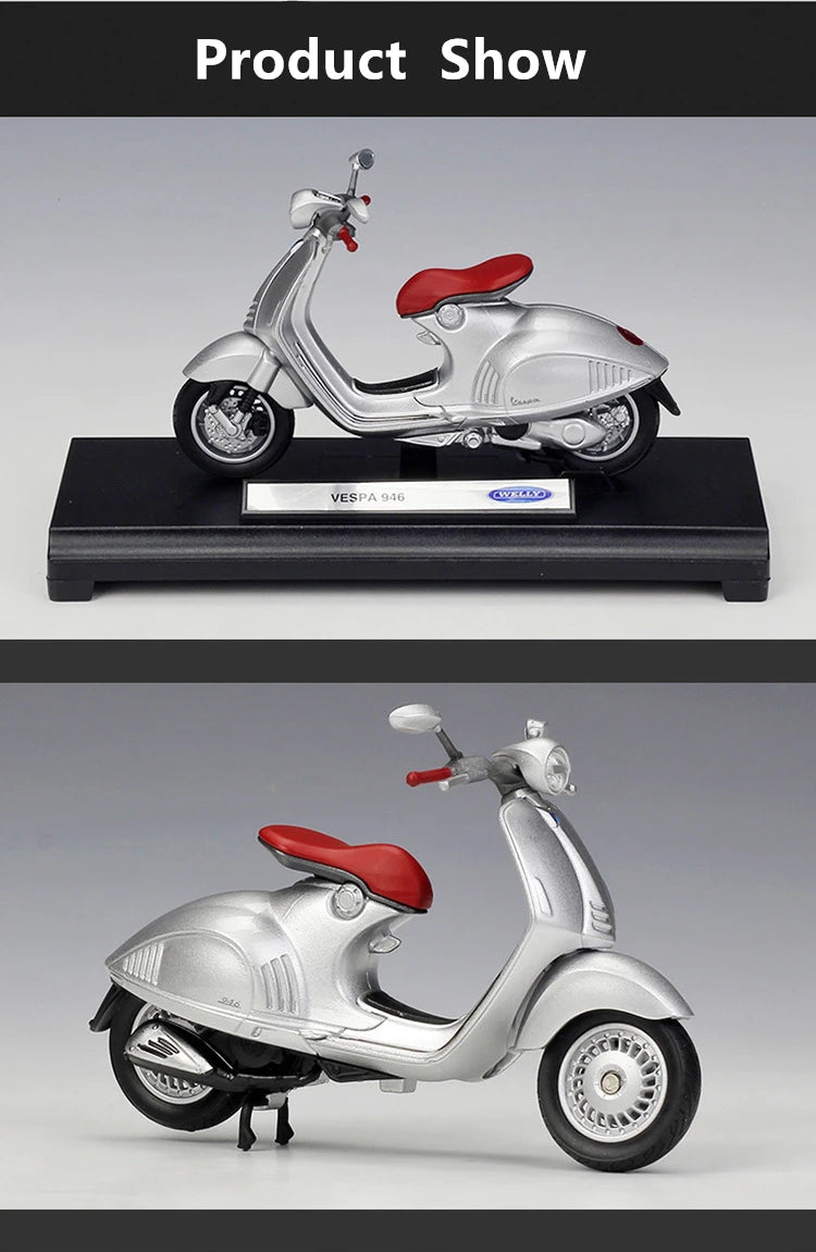 Diecast Vespa Classic Scooter Model 1 to 18 Scale