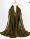 Muslim Chiffon Hijab Women Bubble Chiffon Scarf For Women Ladies Veil Muslim Islam Solid Color Malaysia Wrap Scarves
