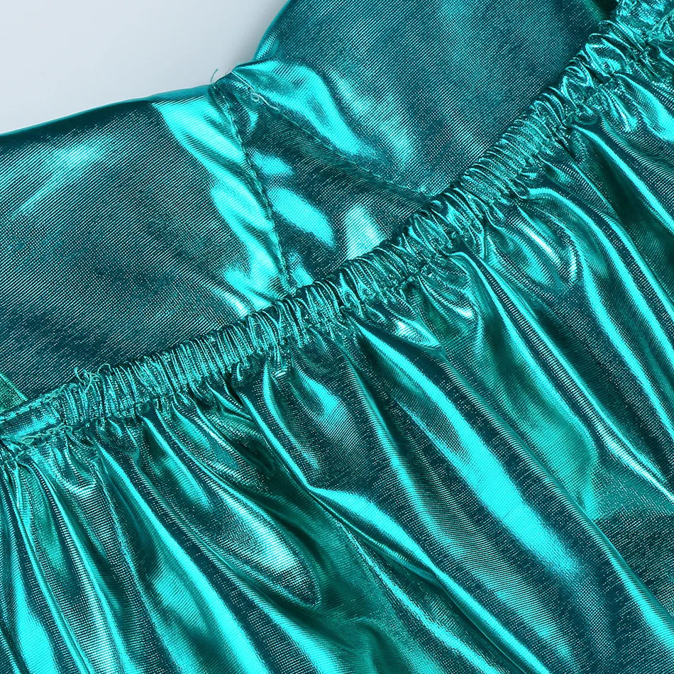 New Blue Red Purple Three Colors Mermaid Flying Sleeve Fishtail Beautiful Dress For Girl Summer Beach Party Cool Gown