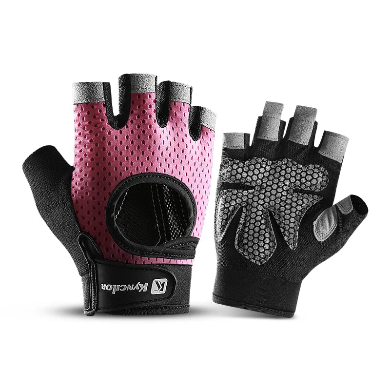 Sports Fitness Men And Women Weightlifting Breathable Non-Slip Silicone Half-Finger Cycling Gloves