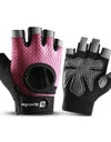 Gym Sports Fitness Cycling Gloves Pink for Men and Women Weightlifting Breathable Anti Sweat Non-Slip Half-Finger Gloves