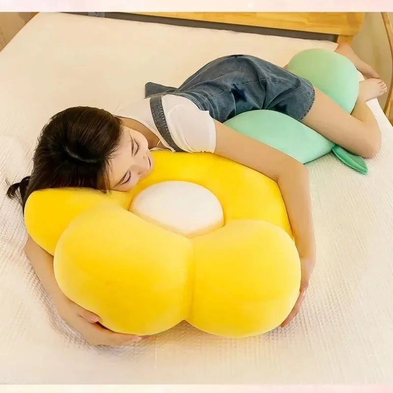 Long Sunflower Plush Body Pillow Cute Large Flower Stuffed Cushion Sofa Decorative Stuffed Body PillowBed Sleeping Back Cushion