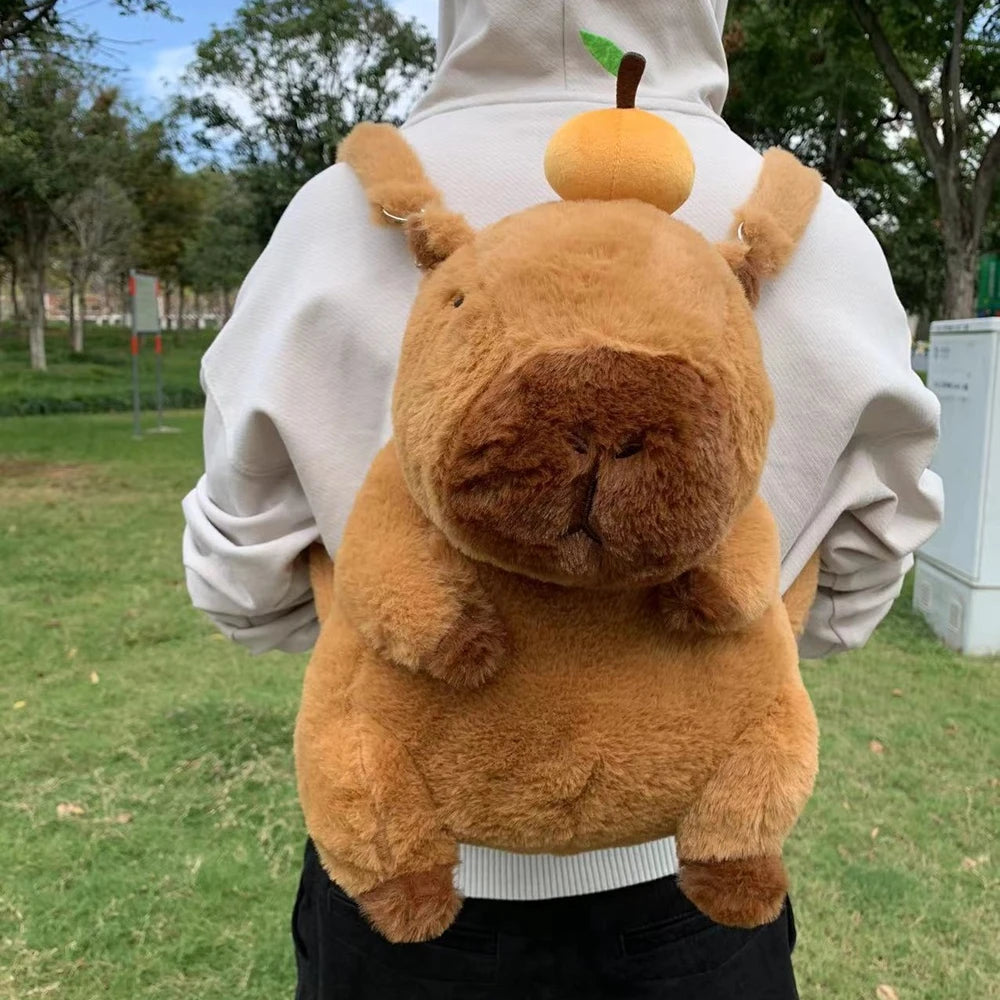 Kawaii Capybara Plush Backpack Soft Shoulder Bag