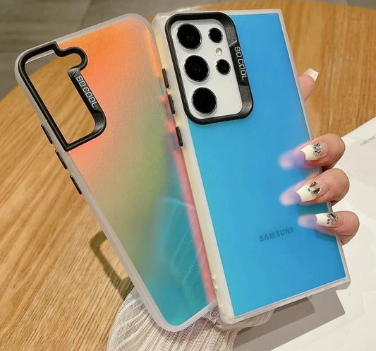 Laser Glitter Hard Phone Case For Samsung S24 S23 Ultra S22 Plus S21 S20 FE Matte Cover