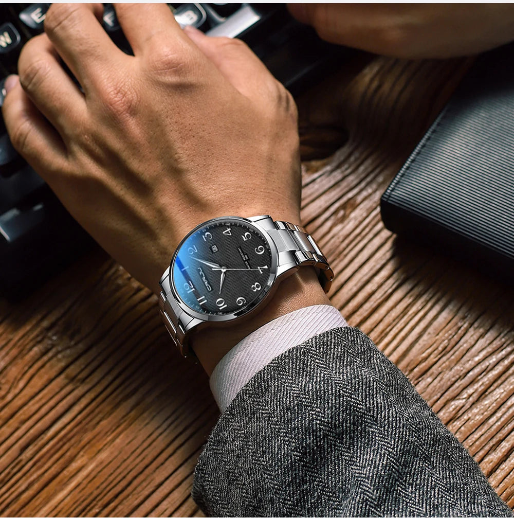 New Fashion Men's Watches Stainless Steel Top Brand Luxury Waterproof Men Quartz Wristwatches Relogio Masculino