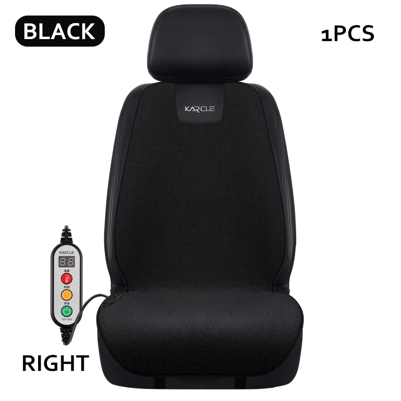 Heated Car Seat Cover Fleece Graphene Fast Car Seat Heater 12/24V Warm Plush Seat Protector Car Heating Mat Winter Seat Cushion