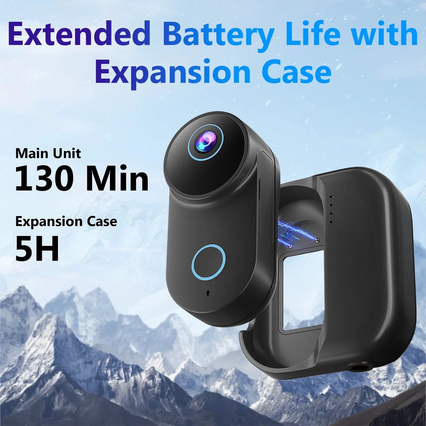 4K WiFi Thumb Action Camera 6-Axis EIS Waterproof Mini Body Cam with Charging Dock