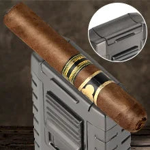 Cigar Humidor, Glass Top Cedar Wood Humidor Box, Cigar Case for 20-35 Cigars with Hygrometer, Cigar V-Cutter, Desktop Humidor