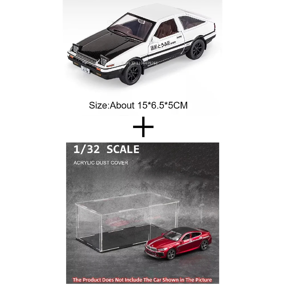 1:30 Scale Initial D AE86 Toy Car Model Alloy Body Rubber Tire Shock Absorption Pull Back Simulation Vehicles Boys Birthday Gift