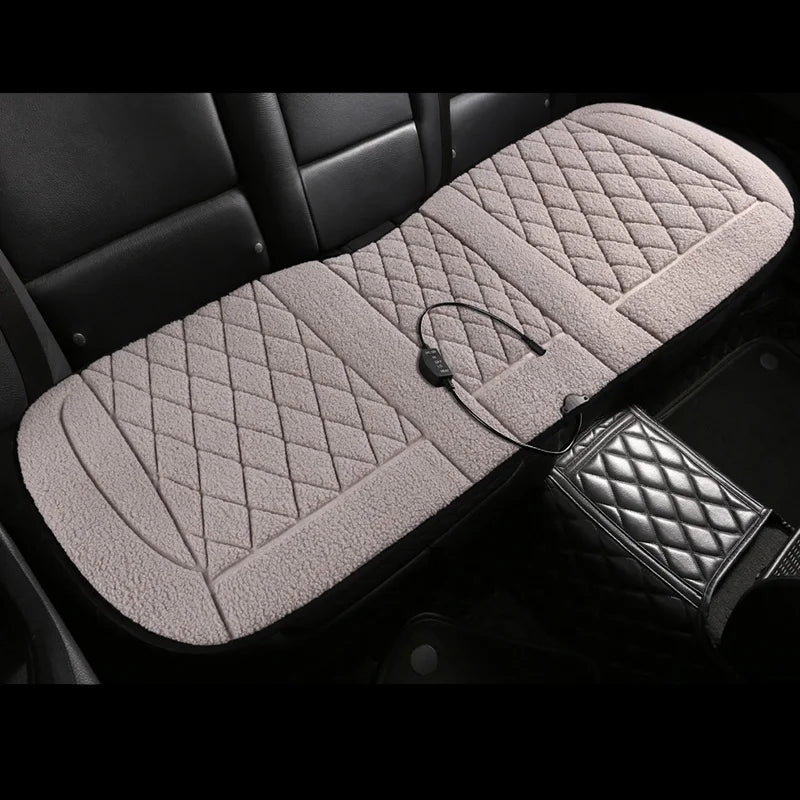 Heated Car Seat Cover 12V Fast Heating Seat Cushion Warm Plush Car Seat Heating Covers Seat Protector Auto Seat Heater Pads Mat