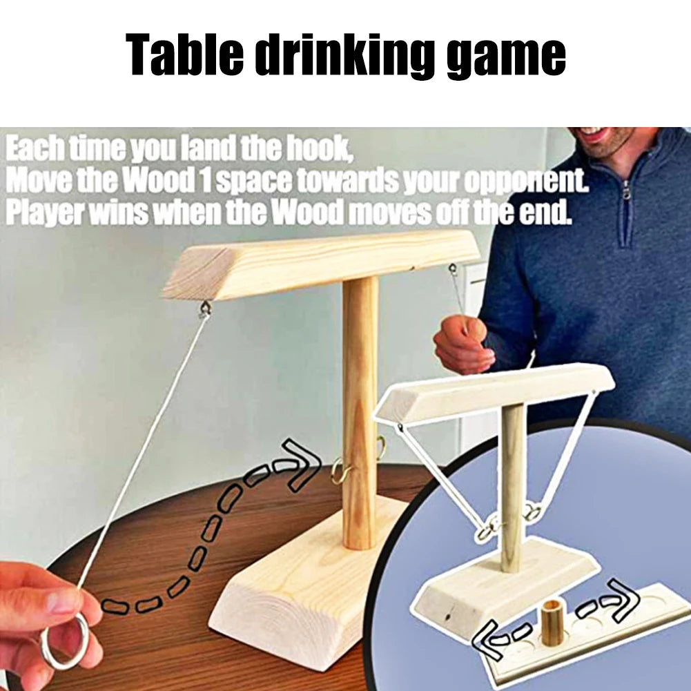 Ring Toss Games for Home Party Drinking Games Fast-paced Handheld Wooden Board Games Shot Ladder Bundle Outdoor Bars