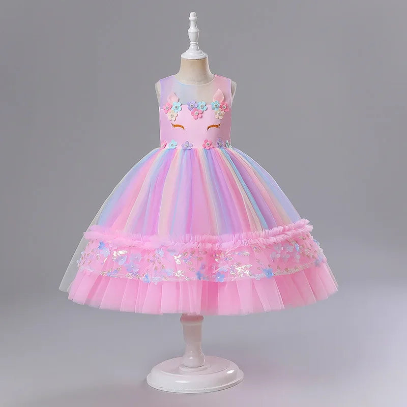 Unicorn Princess Tutu Dress Pink Birthday Party Costume
