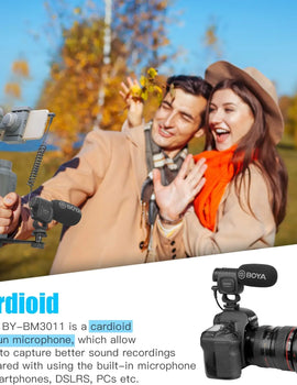 BY-BM3011 Cardioid Condenser Shotgun Microphone for PC Mobile Phone DSLR Cameras Live Streaming Youtube Recording Vlog