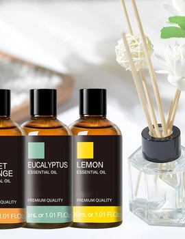 3 Bottles Natural Essential Oil 30ml Aroma Oil For Aromatherapy Car Air Freshener Sweet Orange Lemon