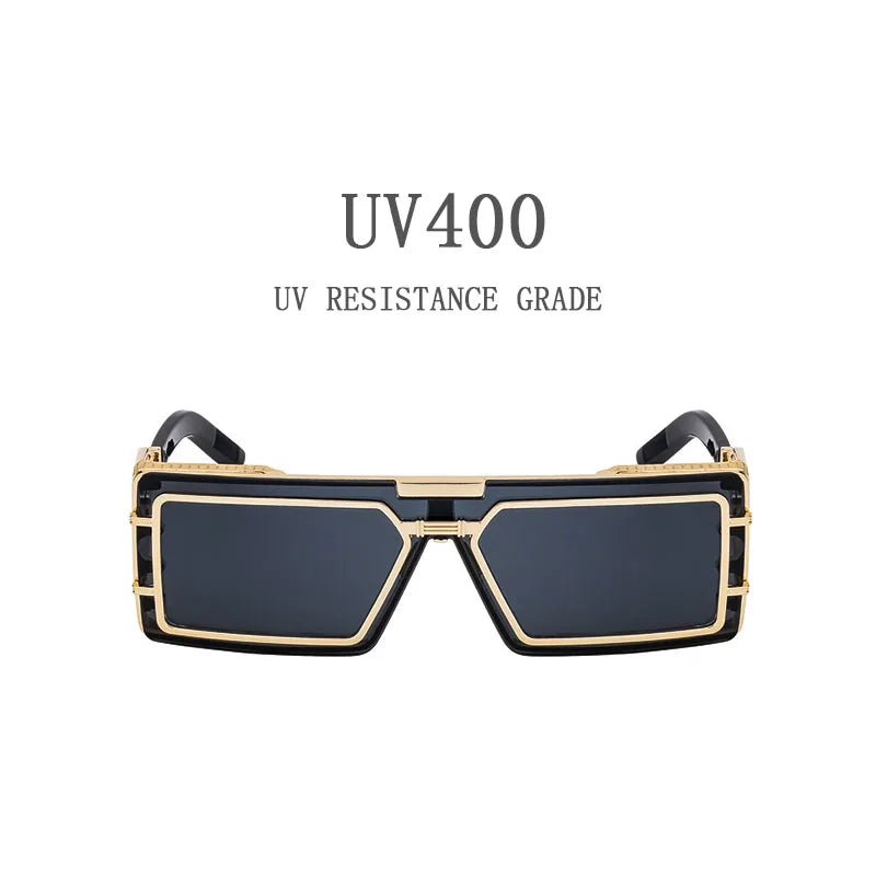 Square Punk Steampunk Sunglasses With UV400 Protection