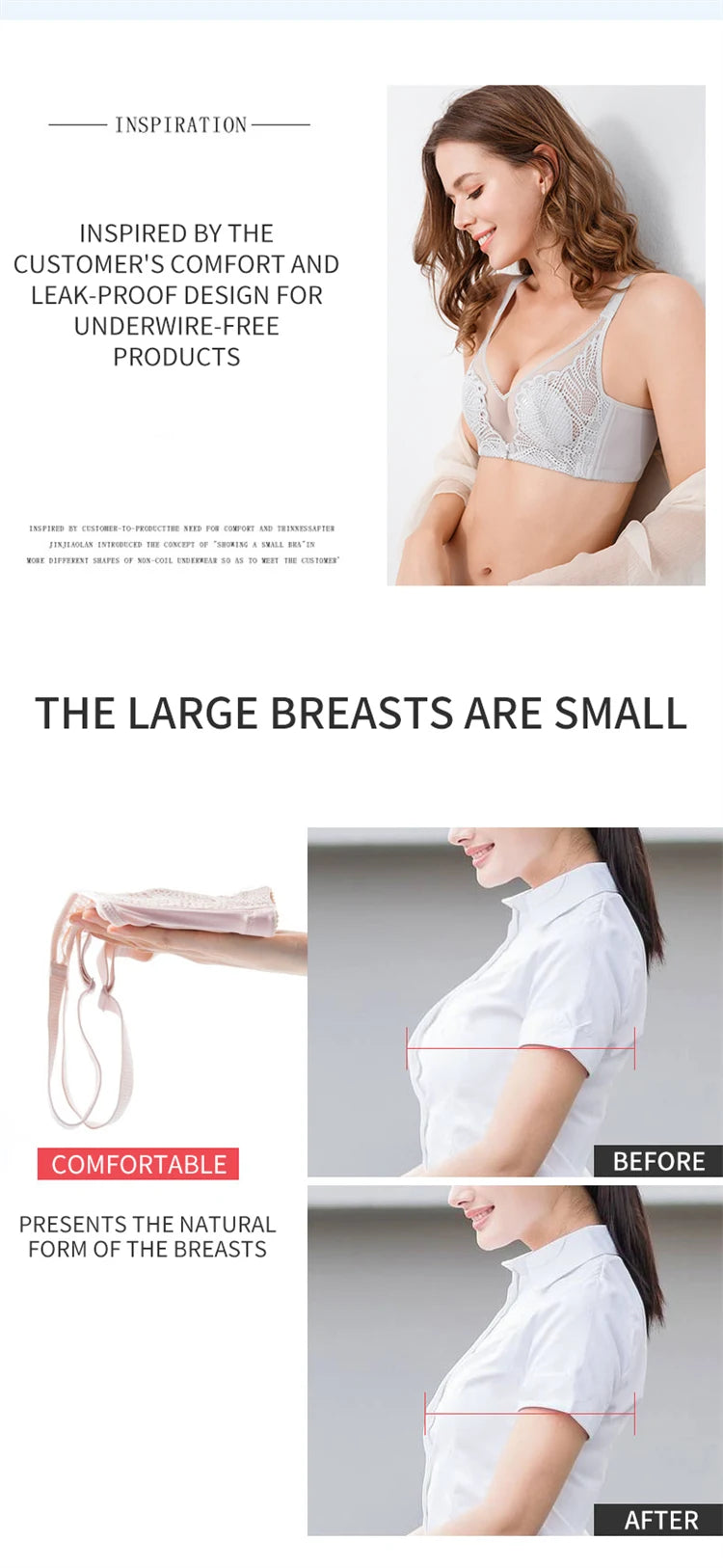 Women’s Lace Transparent Rabbit Ears Bra – Soft, Wire-Free Push-Up with Adjustable Straps