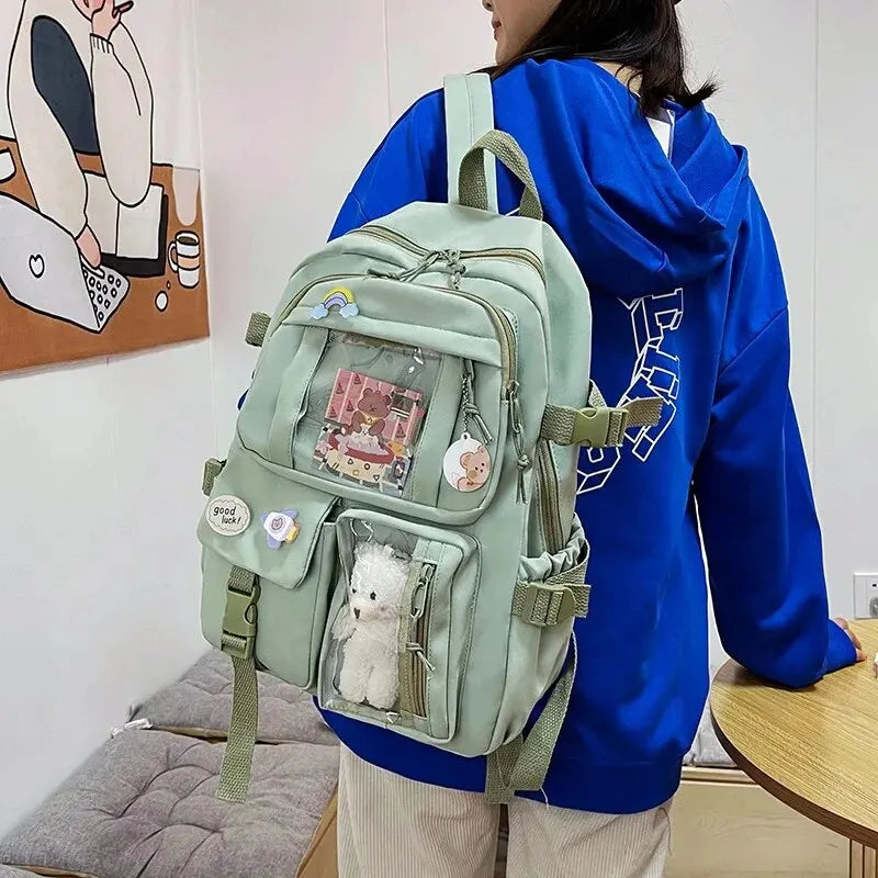 Carton Cute Girl Backpack Classic Nylon Women School Bag Laptop Bag Backpack Large Capacity Travel Backpack