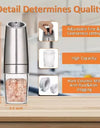 Electric Gravity Salt And Pepper Grinder Mill Set With Blue Light And Stand Spice Jar Spice Pepper Mills Grinder Kitchen