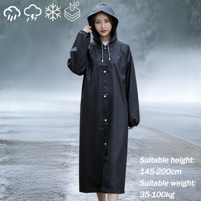 Portable Waterproof EVA Full Length Rain Poncho for Adults