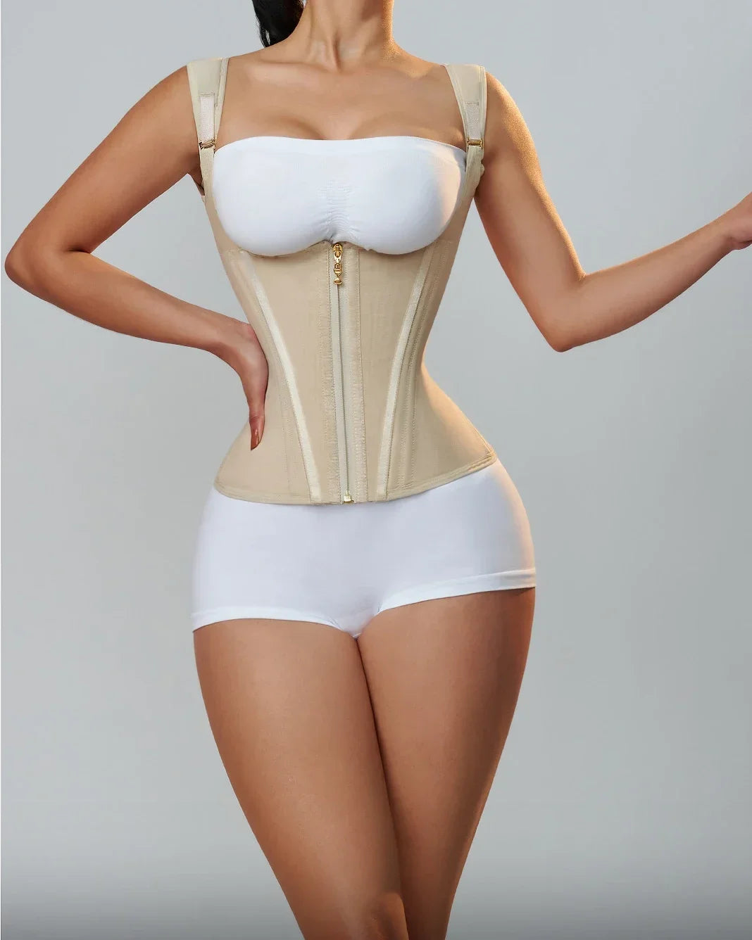 Fajas Colombianas Shapewear Women Double Compression Waist Trainer Corset Adjustable Zipper and Hook-eyes Flat Belly Body Shaper