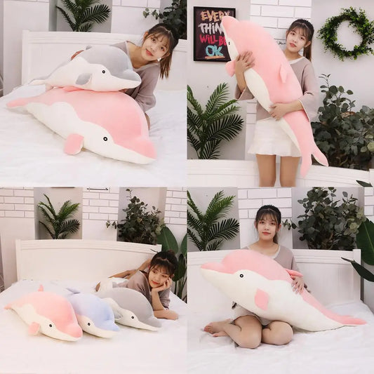 Kawaii Dolphin Plush Toy Soft Stuffed Doll Pillow