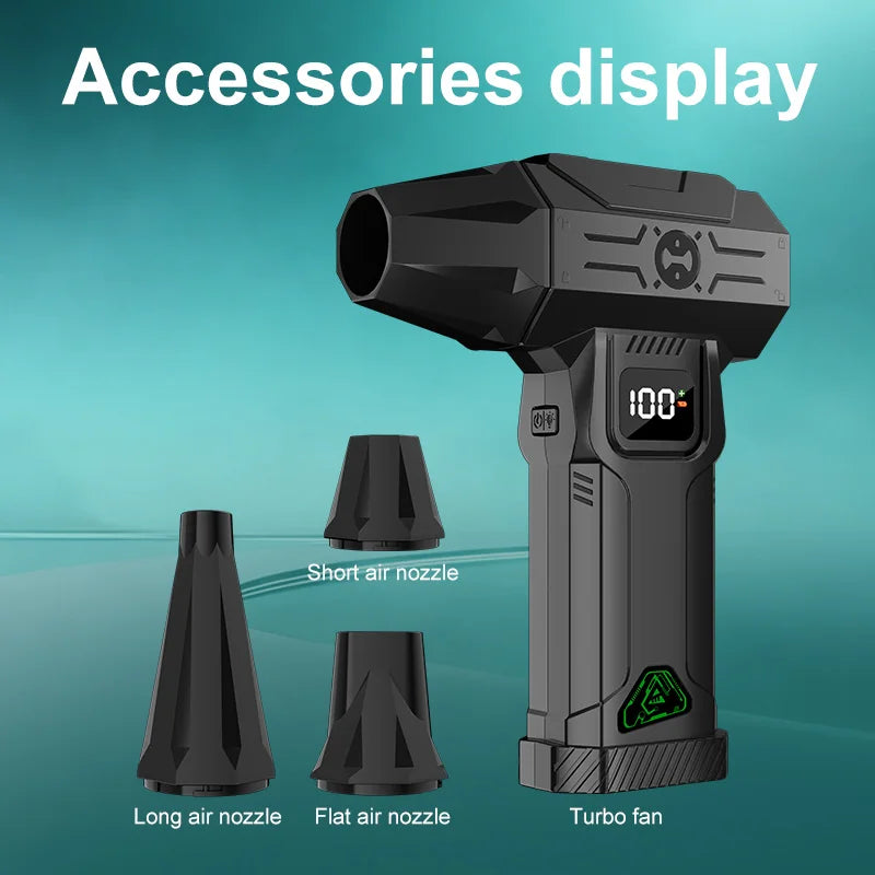 1310000RPM Turbo jet Air Blower Cordless Compressed Air Duster Ultra-Powerful Airflow (5 Adjustable Speeds)  Vacuum Cleaner