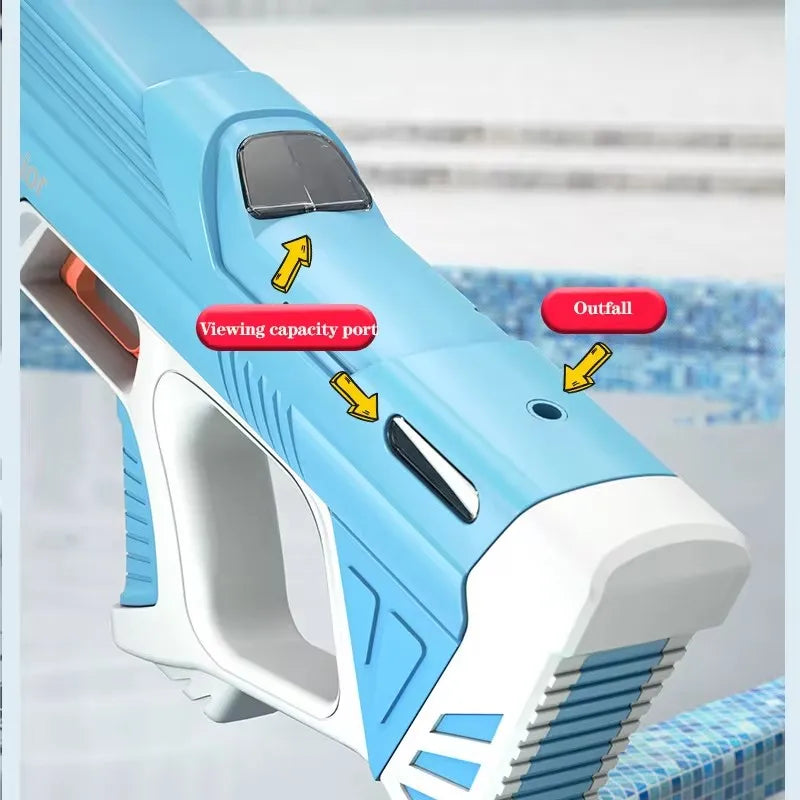 Full Automatic Electric Water Gun 43cm Portable Rechargeable Water Blaster for Outdoor Activities