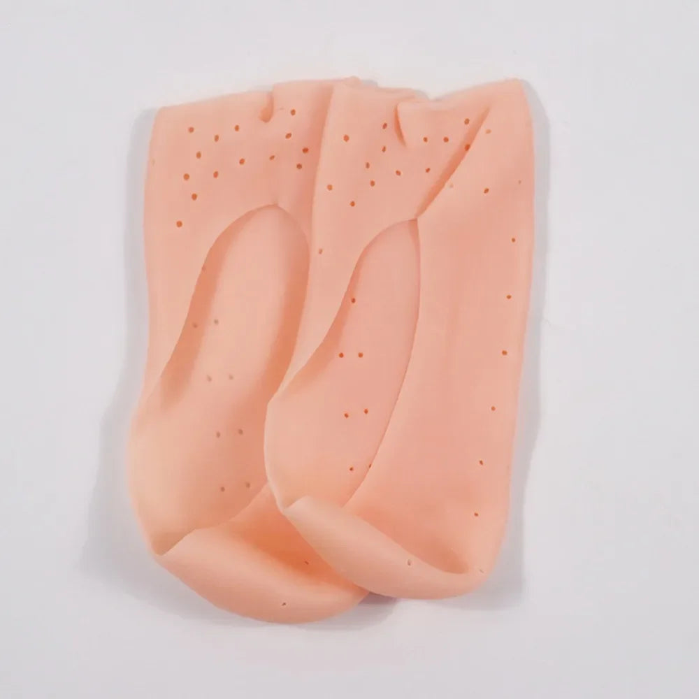2pcs Soft Silicone Moisturizing Gel Socks for Foot Care Protector Relieve Dry Cracked Peeling Heels Shoes Skin Care Insole