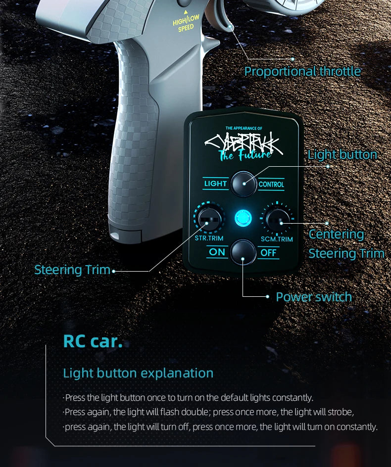 RC Car Alloy Cyber truck Car model Simulation Off-road Vehicle  Camping Equipment Pickup Truck s Toys Boy Gifts