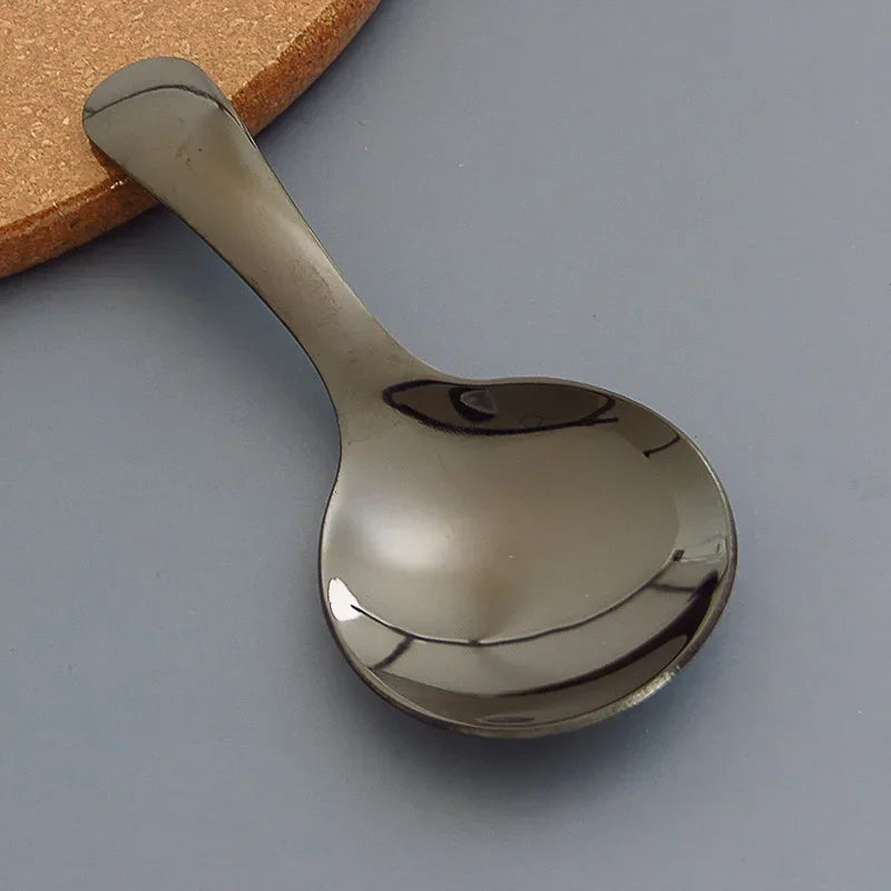 304 Stainless Steel Cute Spoon Adorable Short Handle Creative Utensil for Dessert Milk Powder Easy Clean Durable Safe