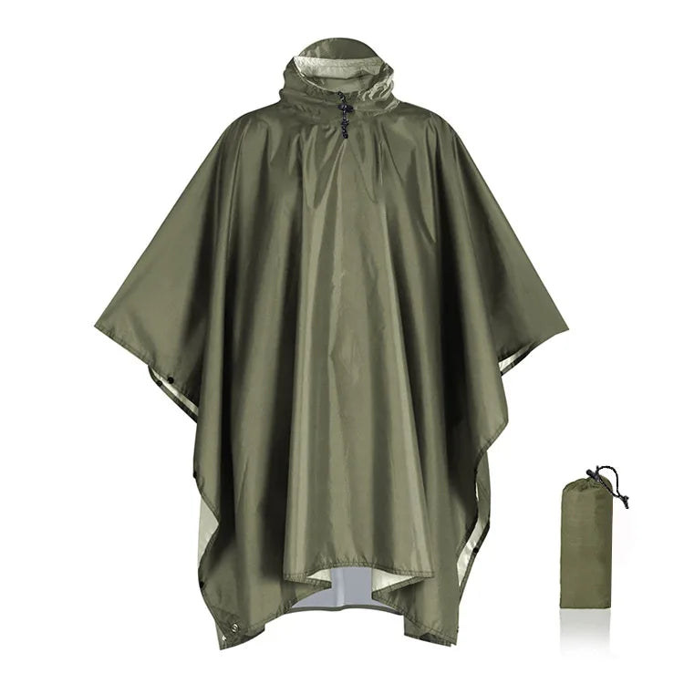 3 in 1 Military Camouflage Waterproof Rain Poncho with Hood