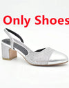 Silver Shoe and Bag Set for Party in Women Shoes and Bags Set for Women Italian African Women Wedding Shoes with Rhinestone