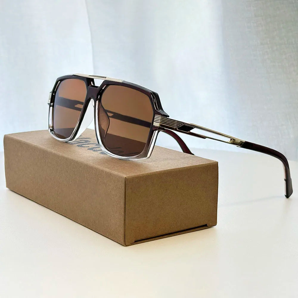 Vintage Square Alloy Frame Sunglasses With UV400 Protection