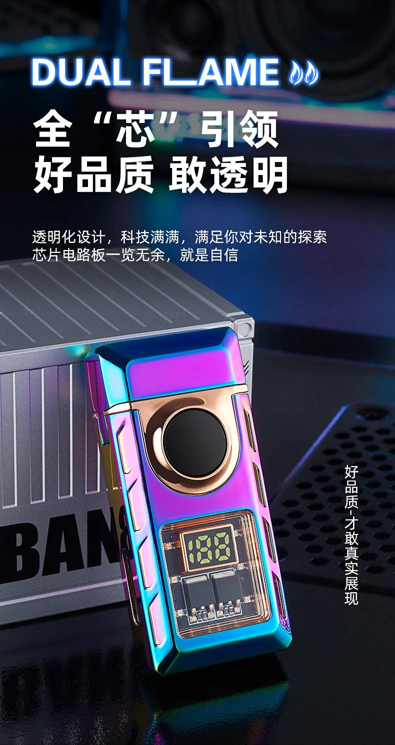 Gas Electronic Dual-Use Lighter, Intelligent Digital Display Machine Core, High-Grade Metal Lighter, Cigarette Accessories, New