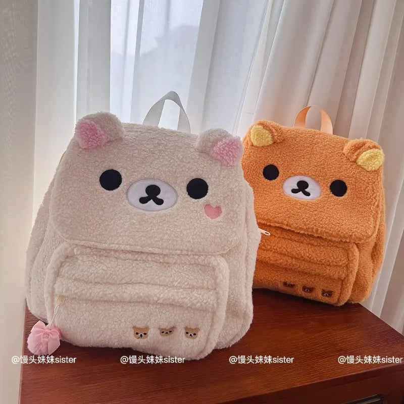 Kawaii Bear Plush Backpack Soft Travel Shoulder Bag