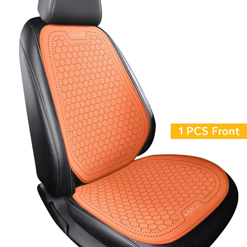 Car Seat Cushion Breathable Hole Universal Suede Car Seat Covers Front Rear Auto Seat Pads Four Season Car Chair Mat Accessories