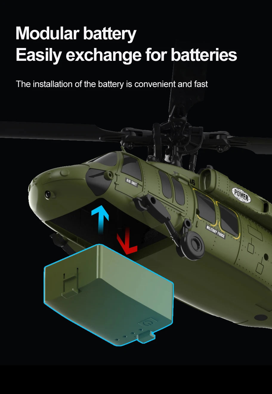 Remote Control Black Hawk Helicopter With Optical Flow Positioning