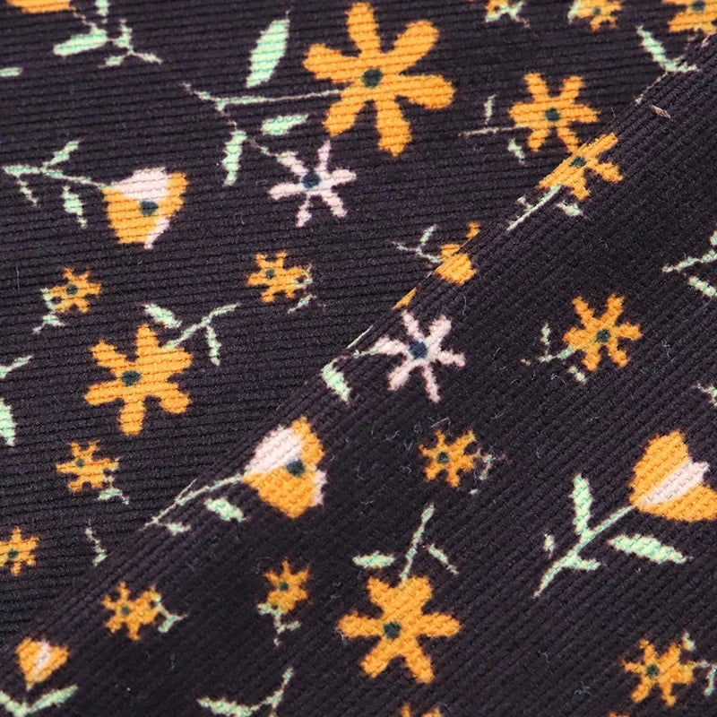 1M/2M/5M Women's Floral Printed Wick Velvet Fabric Women's Fashion Dress Children's Clothing Polyester Handmade Sewing Quilting