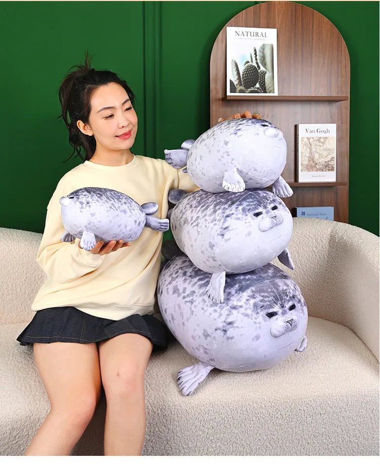 70cm Kawaii Seal Stuffed Animal Seal Plush Toy Soft Cuddly Baby Seal Doll Kids Birthday Gift Plushie Stuffed Animal Pillow