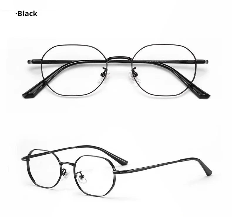 Retro Polygonal Lightweight Titanium Prescription Reading Glasses