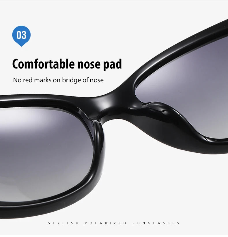 Diamond Gradient Polarized UV400 Square Sunglasses for Women Driving Travel Glasses