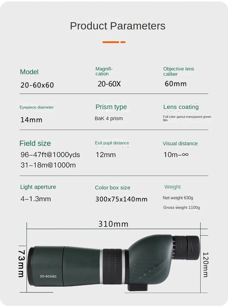 Monocular Zoom Telescope Powerful Monocular Bak4 Prism Waterproof Anti-Fog Camping Bird Watching Landscape Telescopes For Phone