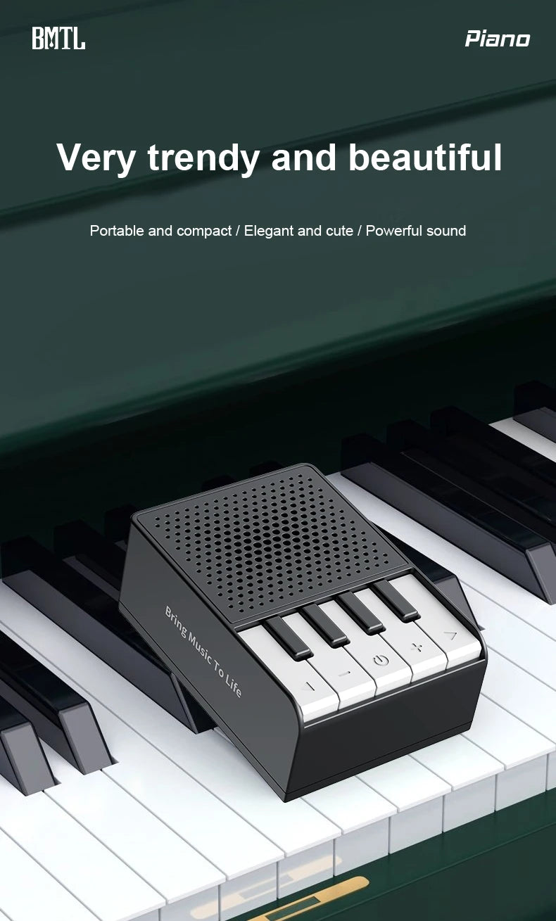 BMTL Piano Wireless Bluetooth Speaker Creative Portable Mini Compact Desktop subwoofer 5W TWS Waterproof Recording Speaker