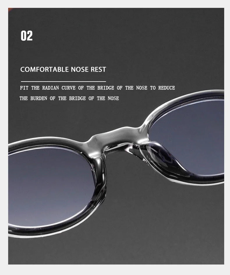 Vintage Oval Acetate Sunglasses With UV400 Protection
